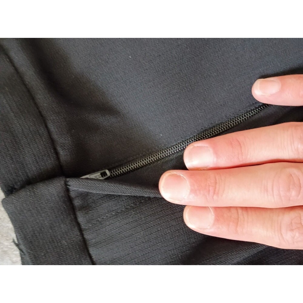 Vintage Minimalist 90s High Rise Wool Blend Side Zip Trousers Black Women’s 4 - Picture 4 of 7